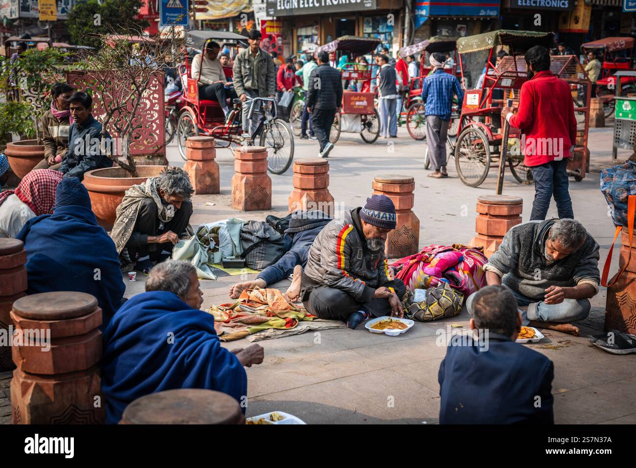 La vita sulla strada di Delhi Foto Stock