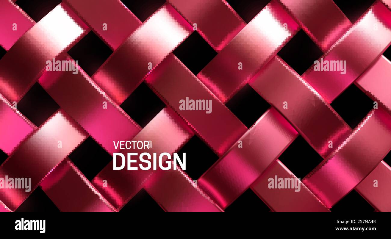 Sfondo astratto con motivo vimini oro rosa Illustrazione Vettoriale