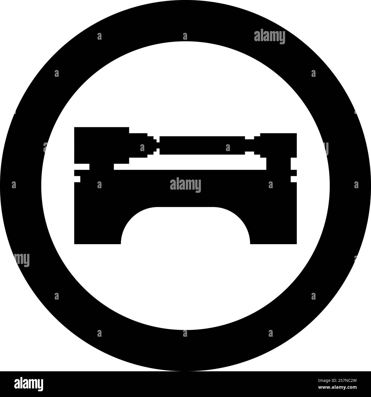 Macchina per tornio apparato meccanismo industriale fabbricazione professionale lavorazione dei metalli icona concetto in cerchio colore nero vettoriale immagine contorno solido stile semplice. Macchina per tornio apparato meccanismo industriale fabbricazione professionale lavorazione dei metalli icona concetto in cerchio colore nero vettoriale immagine contorno solido Illustrazione Vettoriale