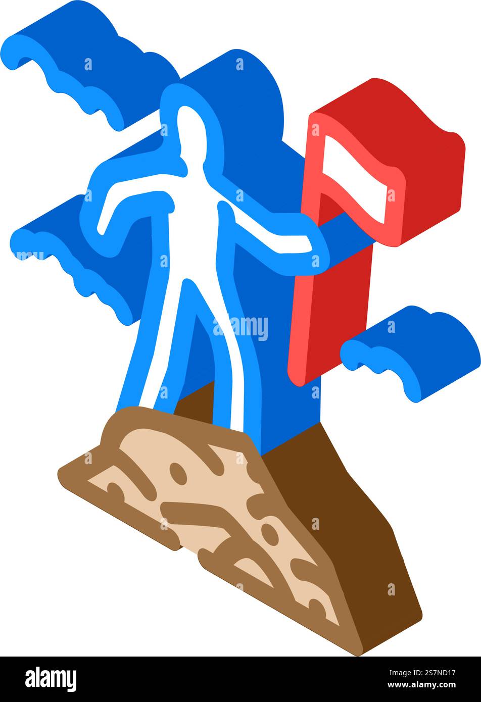 vettore icona isometrica superiore alpinista di bandiera. cartello con la bandiera dell'alpinista. illustrazione del simbolo isolato. illustrazione vettoriale dell'icona isometrica superiore del flag alpinista Illustrazione Vettoriale
