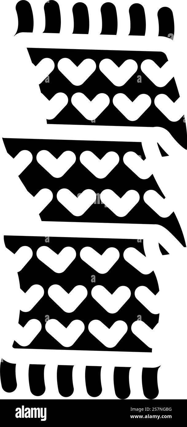 icona vettoriale della sciarpa a maglia in lana con glifo. sciarpa per maglieria in lana. illustrazione del simbolo isolato. illustrazione vettoriale icona glifo lana foulard a maglia Illustrazione Vettoriale