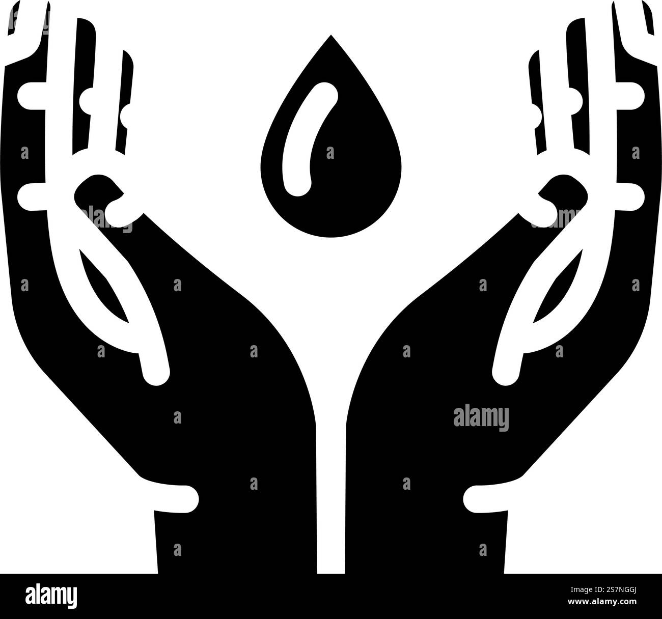 vettore icona glifo ambientale per la conservazione dell'acqua. segnale ambientale per la conservazione dell'acqua. illustrazione del simbolo isolato. illustrazione vettoriale dell'icona del glifo ambientale per la conservazione dell'acqua Illustrazione Vettoriale