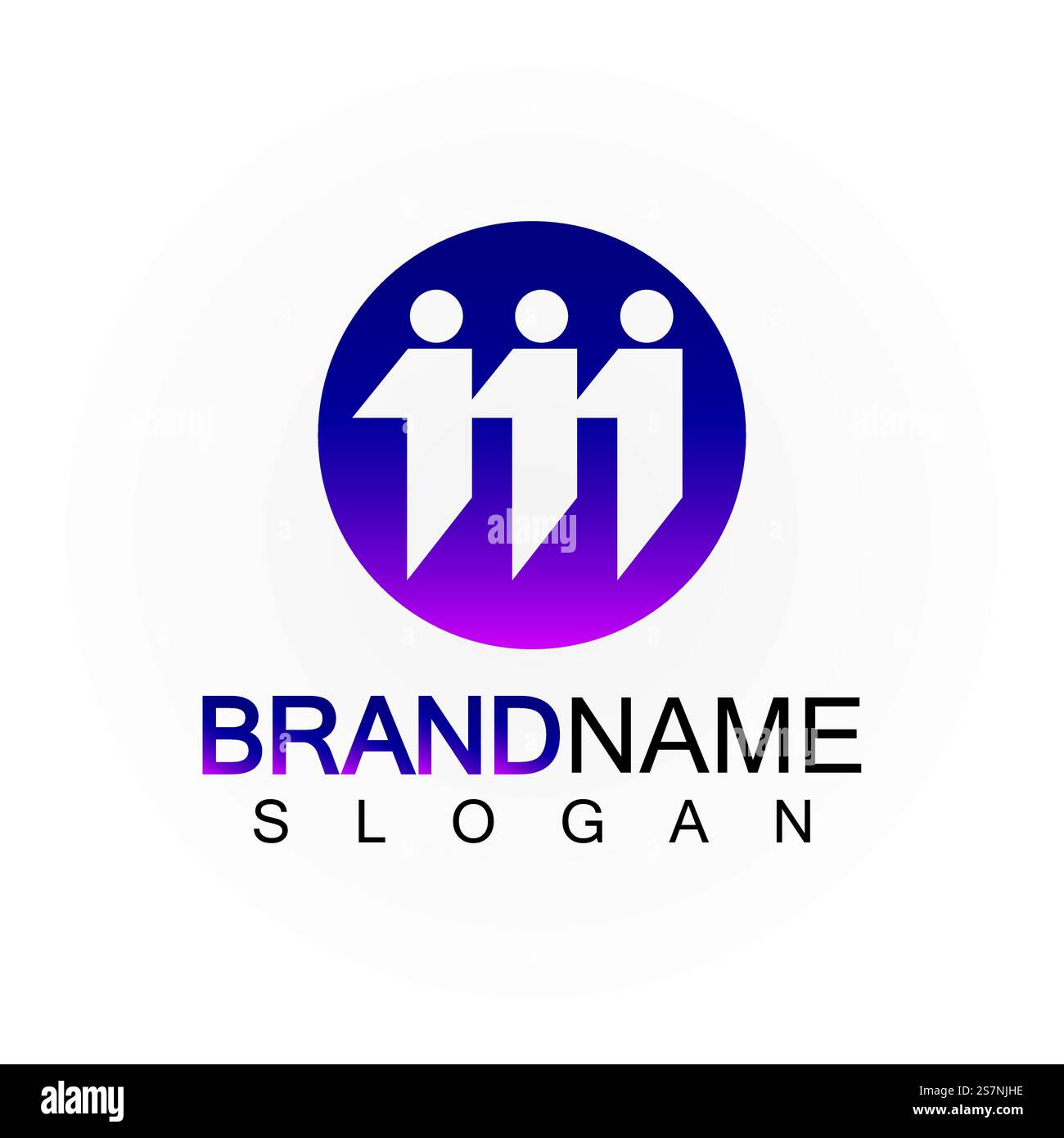 M Letter People Concept Logo Template illustrazione vettoriale Illustrazione Vettoriale