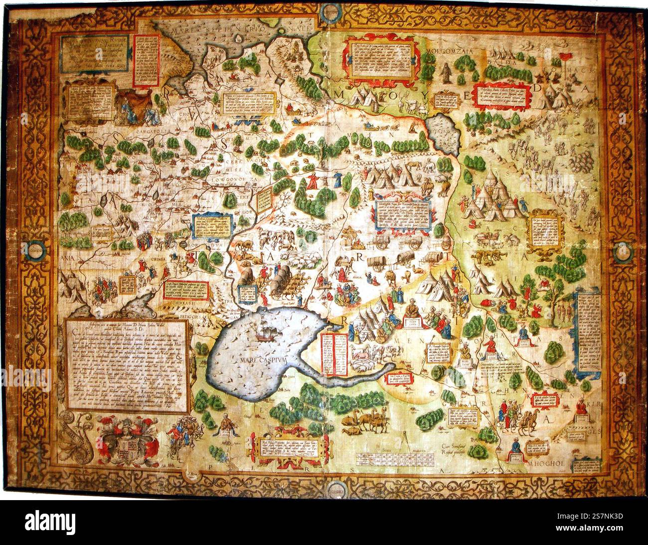 Rara mappa murale della Russia di Anthony Jenkinson, circa 1562 Foto Stock