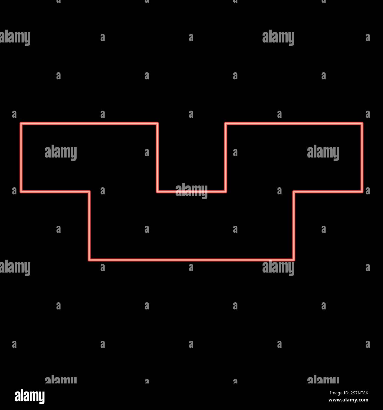 Fossa al neon con foro quadrato pozzetto di terra di colore rosso immagine vettoriale luce piatta. Fossa al neon con foro quadrato pozzetto di terra di colore rosso immagine vettoriale stile piatto Illustrazione Vettoriale