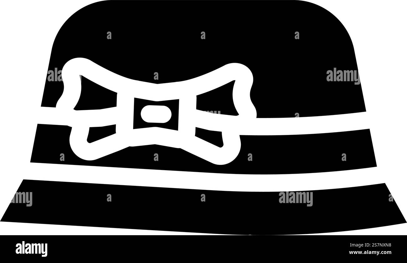 icona vettoriale del glifo del cappello cloche. cartello cappello cloche. illustrazione del simbolo isolato. illustrazione vettoriale dell'icona del cappuccio del cappello cloche Illustrazione Vettoriale
