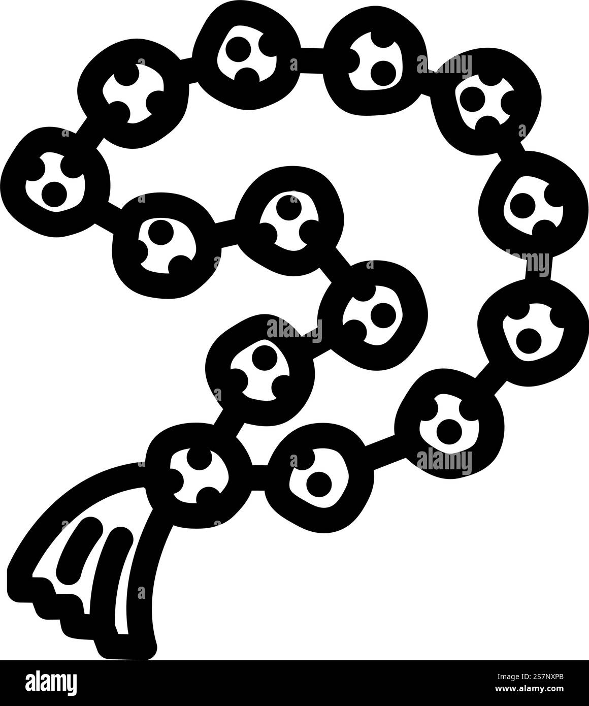 vettore dell'icona a forma di perline rudraksha. segno di perline rudraksha. illustrazione nera del simbolo del contorno isolato. illustrazione vettoriale dell'icona a forma di perline rudraksha Illustrazione Vettoriale