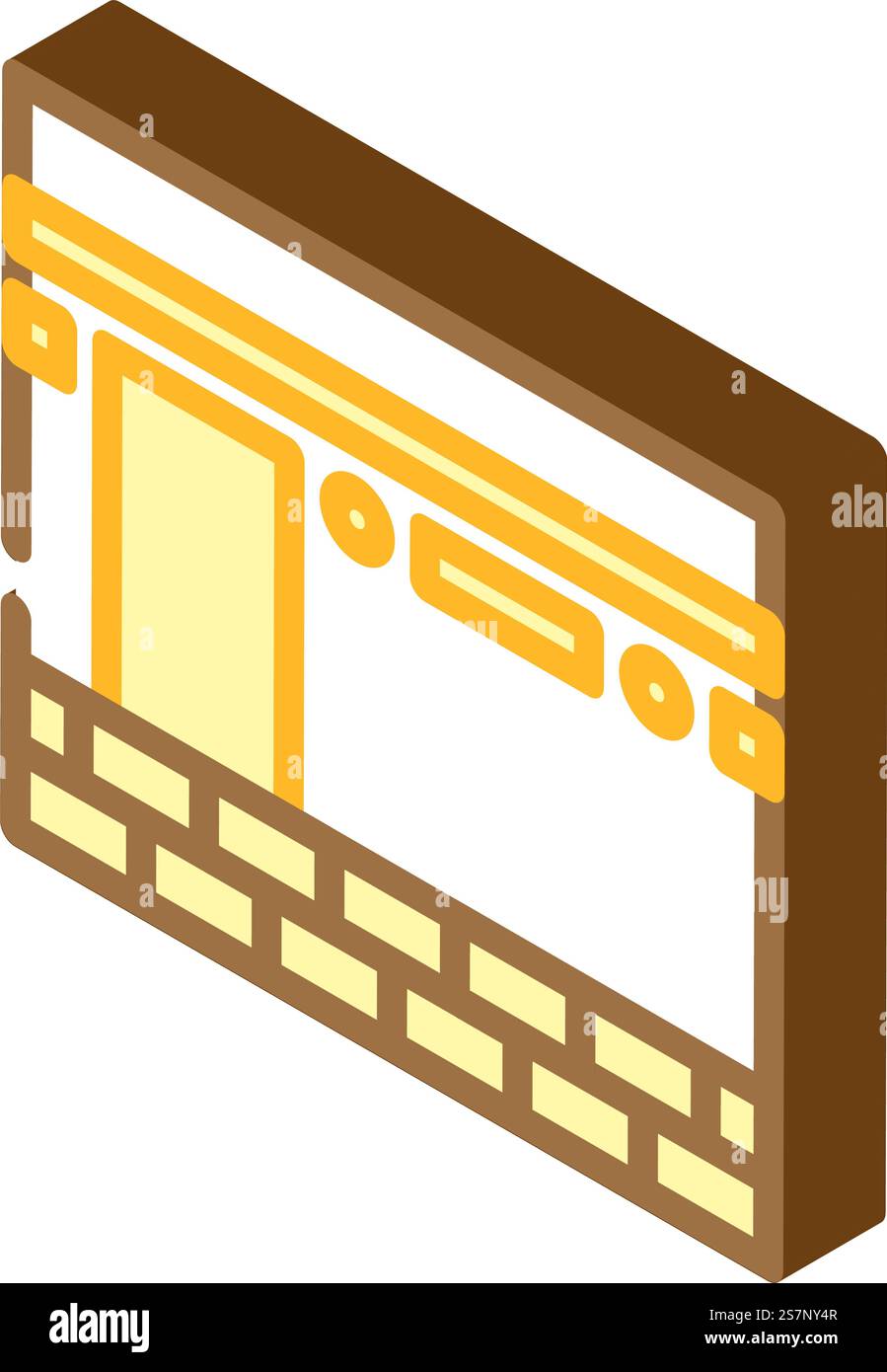 kaaba islam musulmano isometrico vettore di icone. kaaba islam segno musulmano. illustrazione del simbolo isolato. illustrazione vettoriale dell'icona isometrica musulmana della kaaba islam Illustrazione Vettoriale
