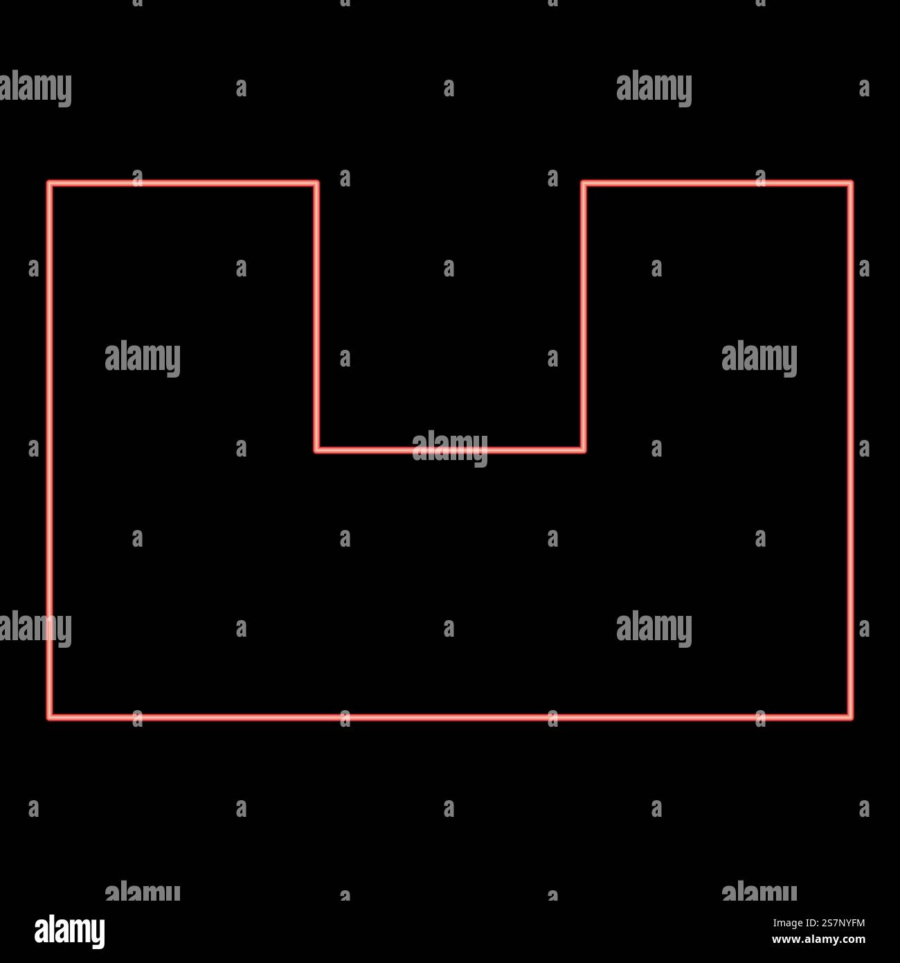 Fossa al neon con foro quadrato pozzetto di terra di colore rosso immagine vettoriale luce piatta. Fossa al neon con foro quadrato pozzetto di terra di colore rosso immagine vettoriale stile piatto Illustrazione Vettoriale