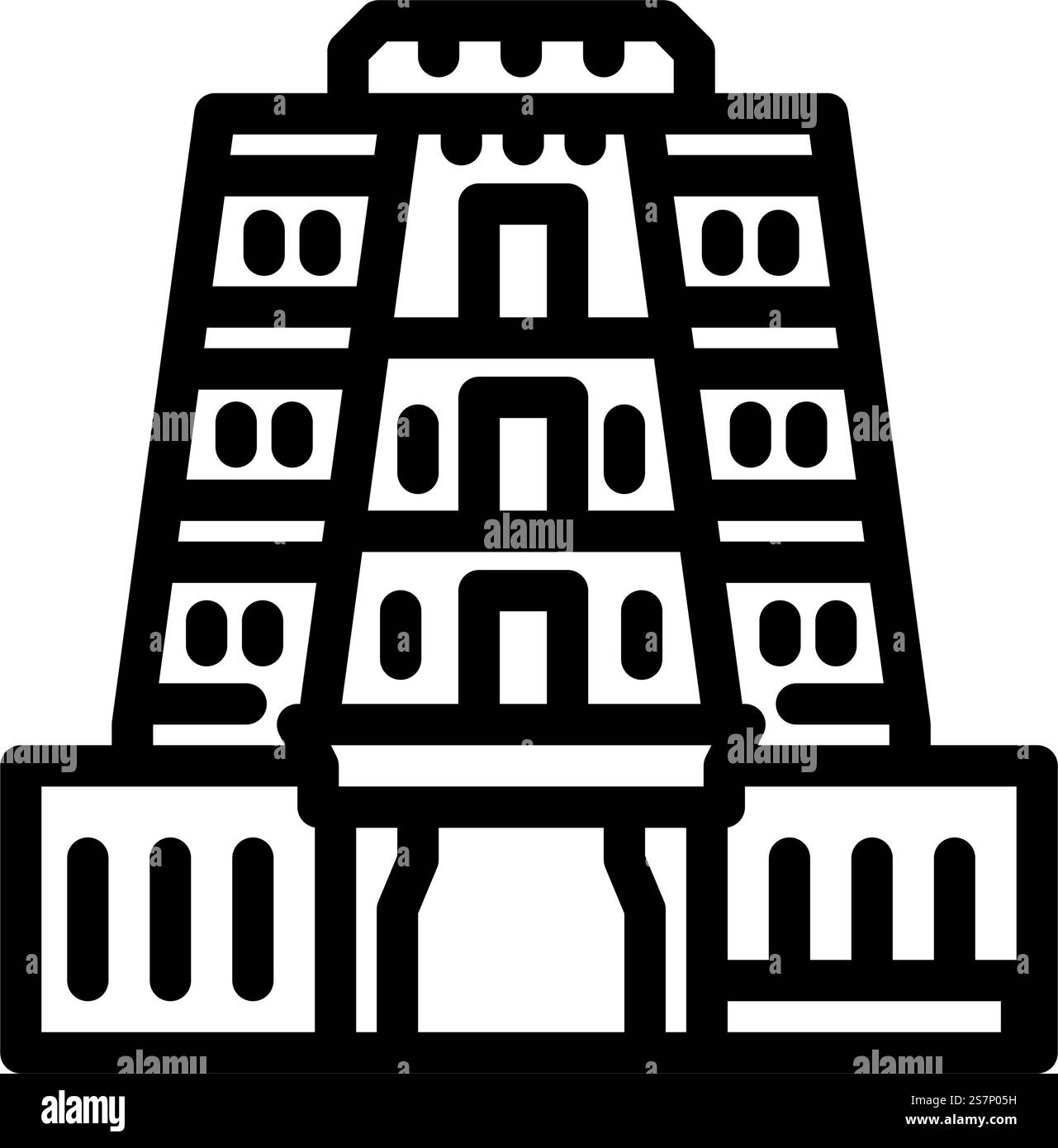 dio del tempio indù om linea icona vettoriale. segno del dio del tempio indù om. illustrazione nera del simbolo del contorno isolato. illustrazione vettoriale dell'icona della linea om del dio del tempio indù Illustrazione Vettoriale