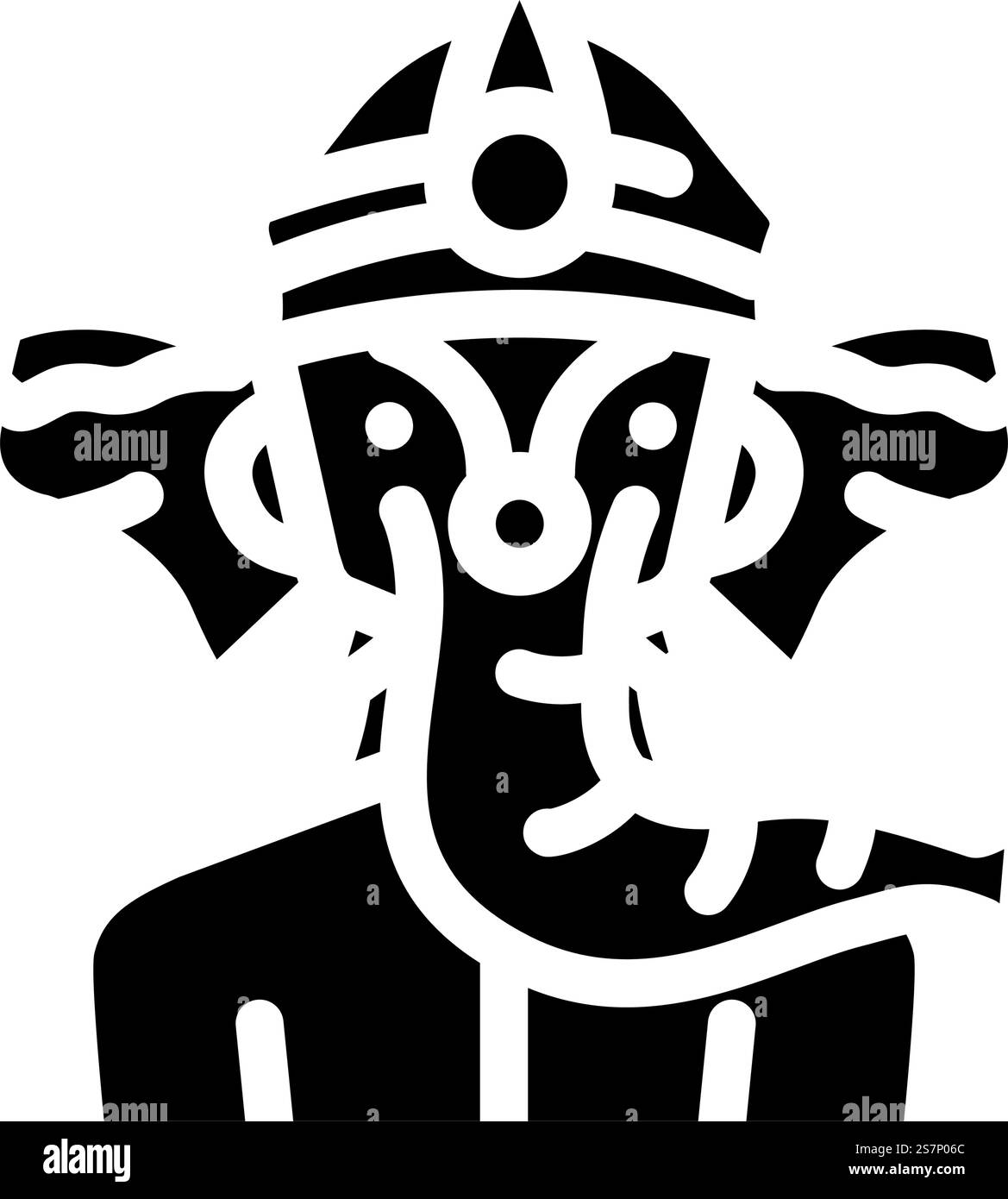 ganesha god om glyph icon vector. ganesha dio om segno. illustrazione del simbolo isolato. illustrazione vettoriale dell'icona ganesha god om glyph Illustrazione Vettoriale