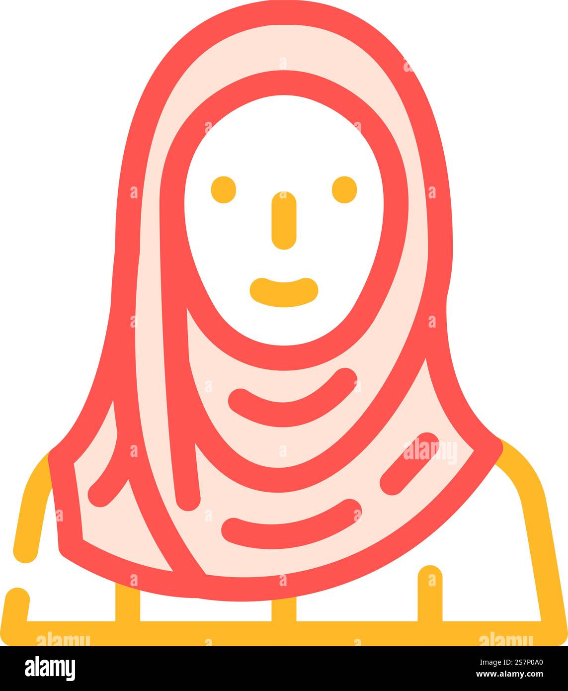 vettoriale dell'icona del colore islam del foulard hijab. hijab velo segno islam. illustrazione del simbolo isolato. immagine vettoriale dell'icona del colore islam del vettoriale dell'hijab Illustrazione Vettoriale
