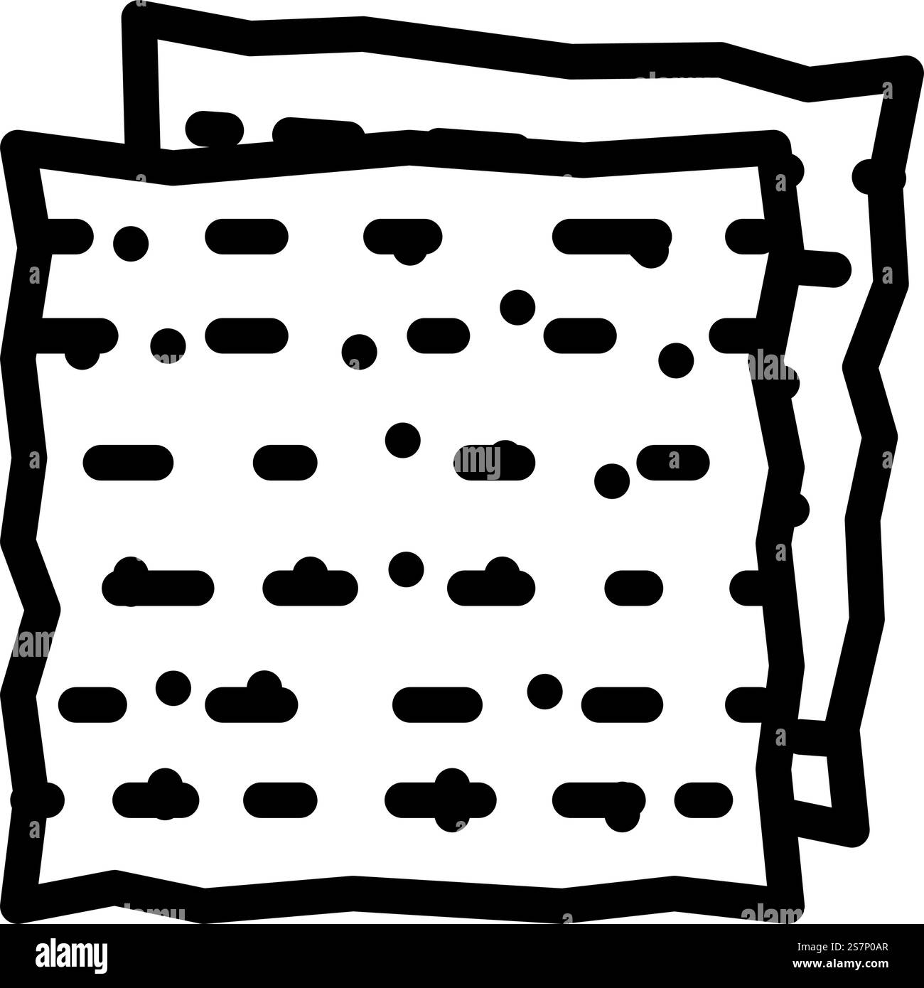 matzah di pesach, icona della linea ebraica vettoriale. segno ebraico matzah di pesach. illustrazione nera del simbolo del contorno isolato. illustrazione vettoriale dell'icona della linea ebraica di pesach matzah Illustrazione Vettoriale