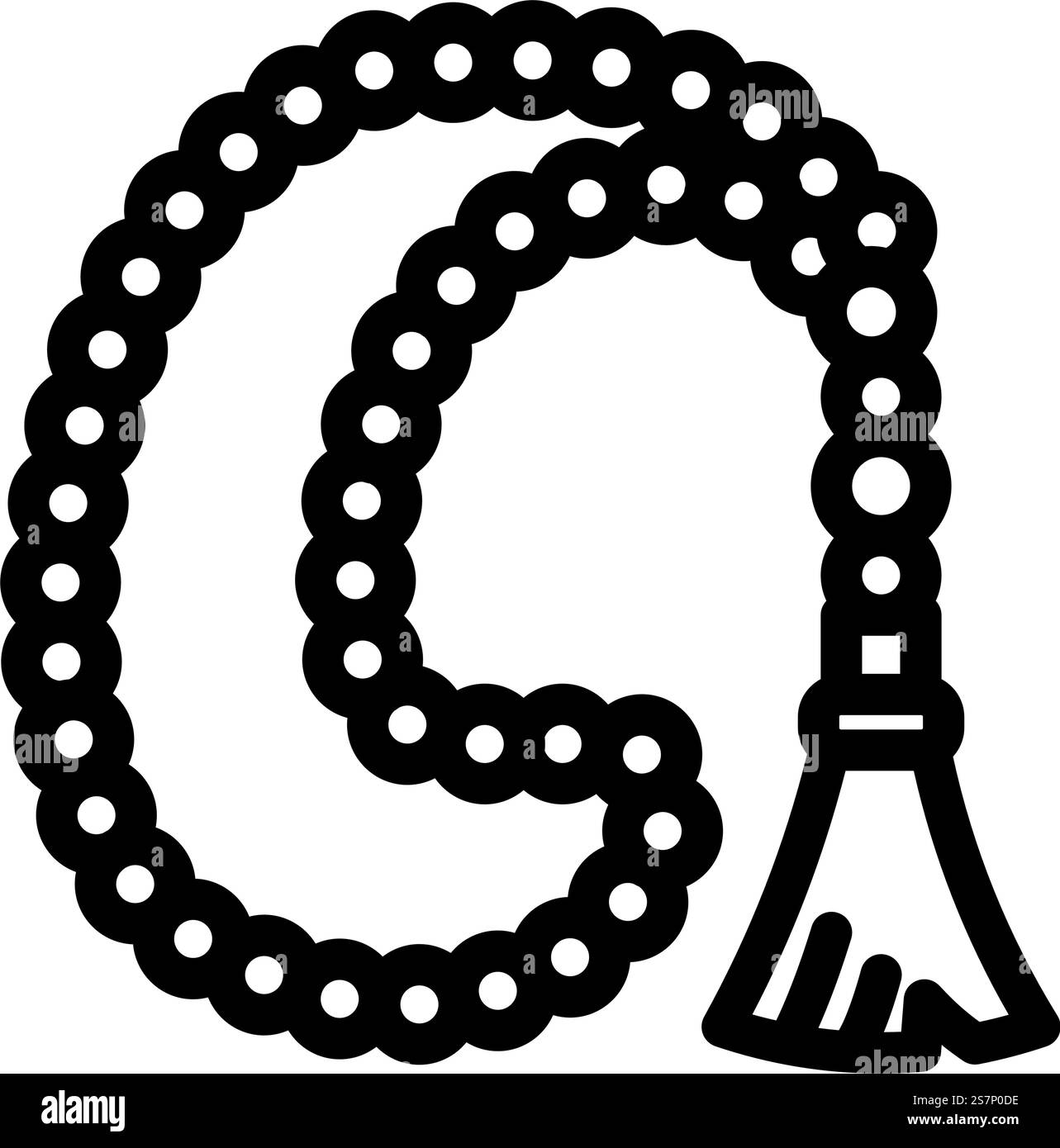 perline di preghiera, vettore icona linea misbaha. perline di preghiera segno misbaha. illustrazione nera del simbolo del contorno isolato. illustrazione vettoriale dell'icona delle perline di preghiera della linea misbaha Illustrazione Vettoriale