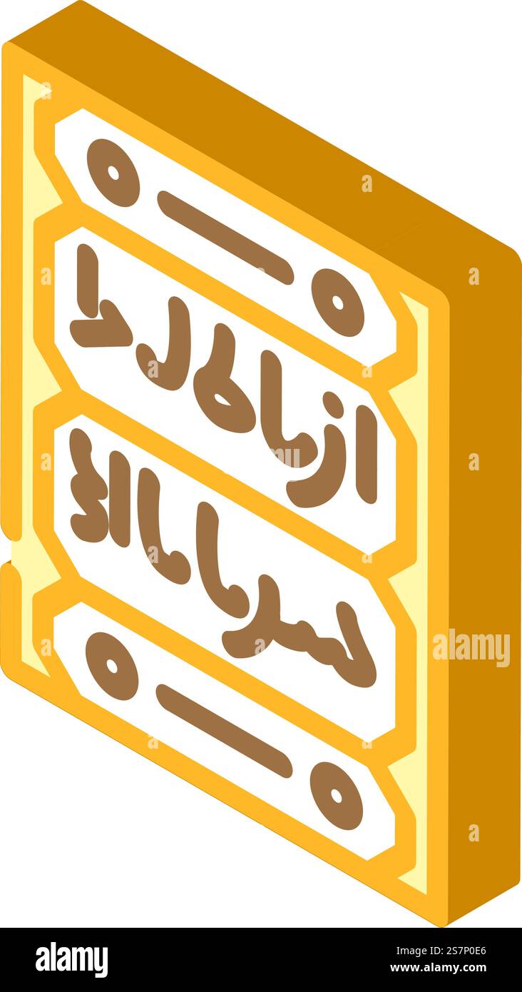 calligrafia islamica vettore icona isometrica. segno calligrafico islamico. illustrazione del simbolo isolato. illustrazione vettoriale dell'icona isometrica della calligrafia islamica Illustrazione Vettoriale