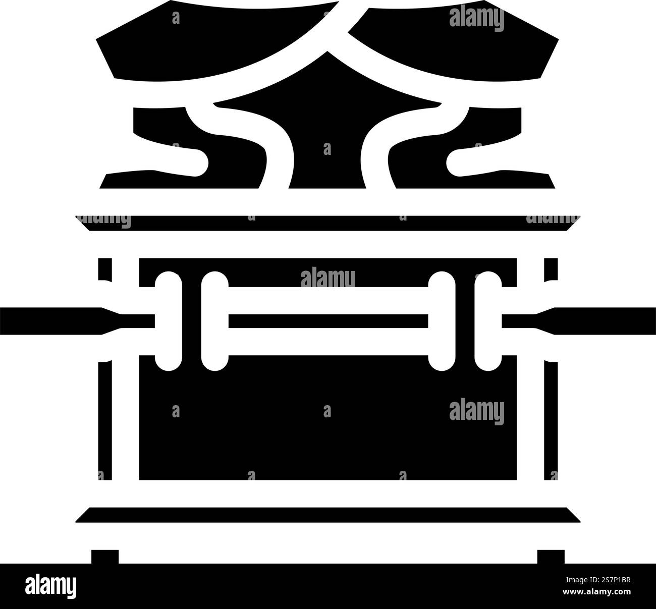 arca del vettore dell'icona del glifo del patto. arca del segno dell'alleanza. illustrazione del simbolo isolato. arca dell'illustrazione vettoriale dell'icona del glifo del patto Illustrazione Vettoriale