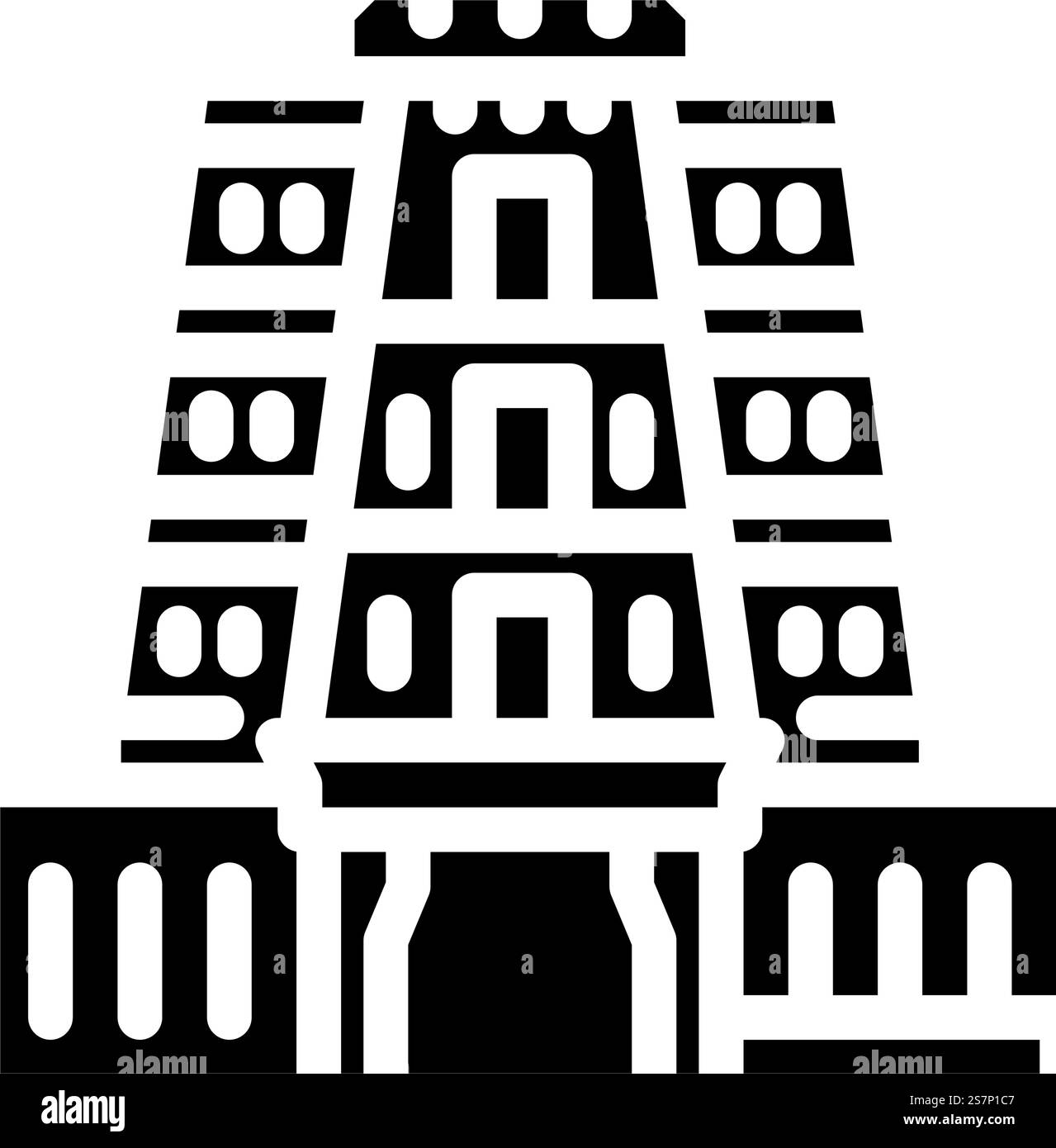 dio del tempio indù om glifo icona vettoriale. segno del dio del tempio indù om. illustrazione del simbolo isolato. illustrazione vettoriale dell'icona del dio del tempio indù om glyph Illustrazione Vettoriale