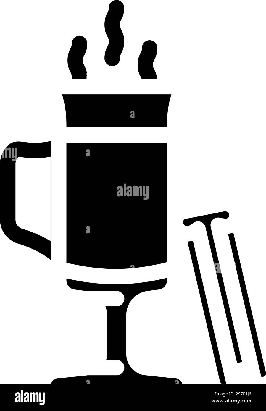 vettore icona glifo bevanda calda. cartello bevanda calda. illustrazione del simbolo isolato. illustrazione del vettore dell'icona glifo della bevanda calda Illustrazione Vettoriale