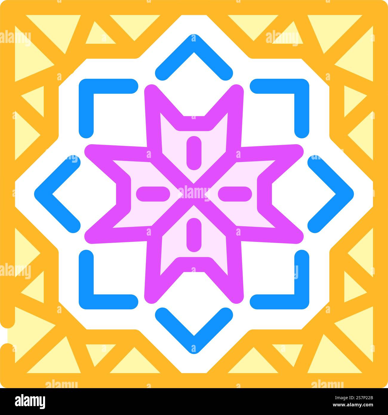 vettore icona colore motivo geometrico islamico. segno geometrico islamico. illustrazione del simbolo isolato. illustrazione vettoriale dell'icona del colore del motivo geometrico islamico Illustrazione Vettoriale