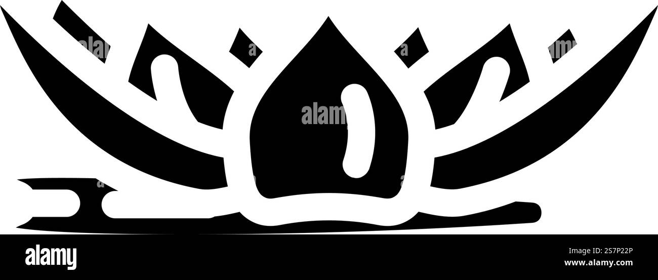 il dio del fiore di loto om glyph icon vector. simbolo del dio del fiore di loto om. illustrazione del simbolo isolato. illustrazione vettoriale dell'icona del dio del fiore di loto om glyph Illustrazione Vettoriale
