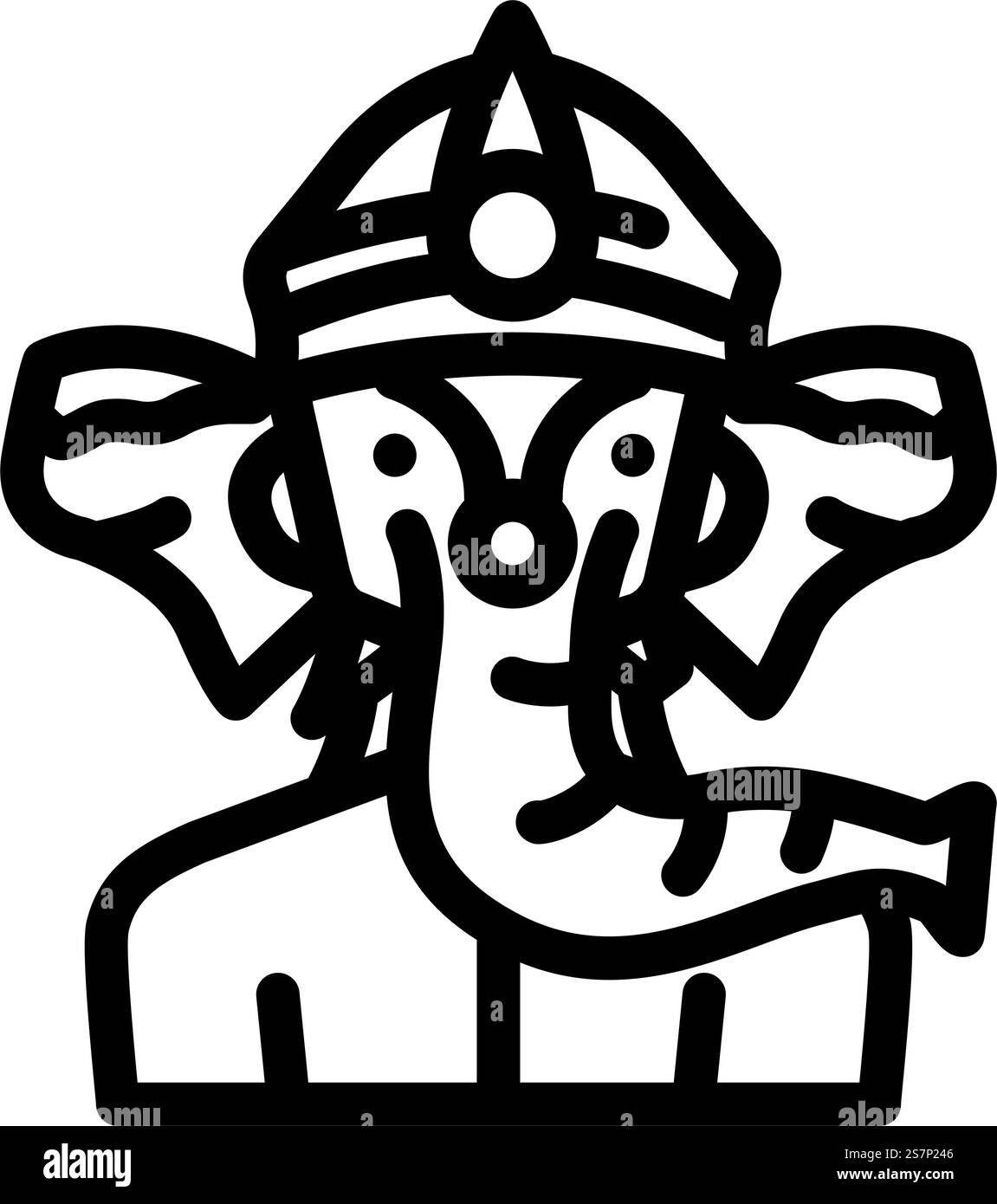 ganesha god om line icon vector. ganesha dio om segno. illustrazione nera del simbolo del contorno isolato. illustrazione vettoriale dell'icona della linea ganesha god om Illustrazione Vettoriale