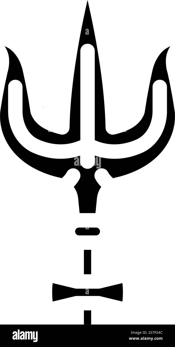vettore icona tridente shiva trishul glifo. segno trishul shiva. illustrazione del simbolo isolato. illustrazione vettoriale dell'icona del tridente trishul shiva Illustrazione Vettoriale