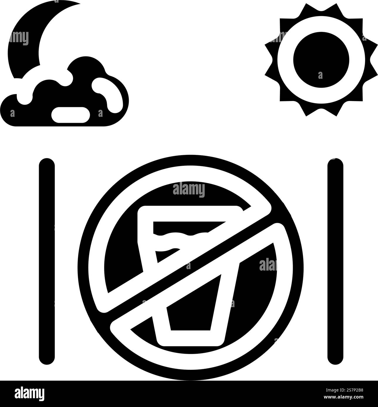 vettore dell'icona del glifo solare a digiuno. segno di luna solare a digiuno. illustrazione del simbolo isolato. illustrazione vettoriale dell'icona del glifo della luna solare a digiuno Illustrazione Vettoriale