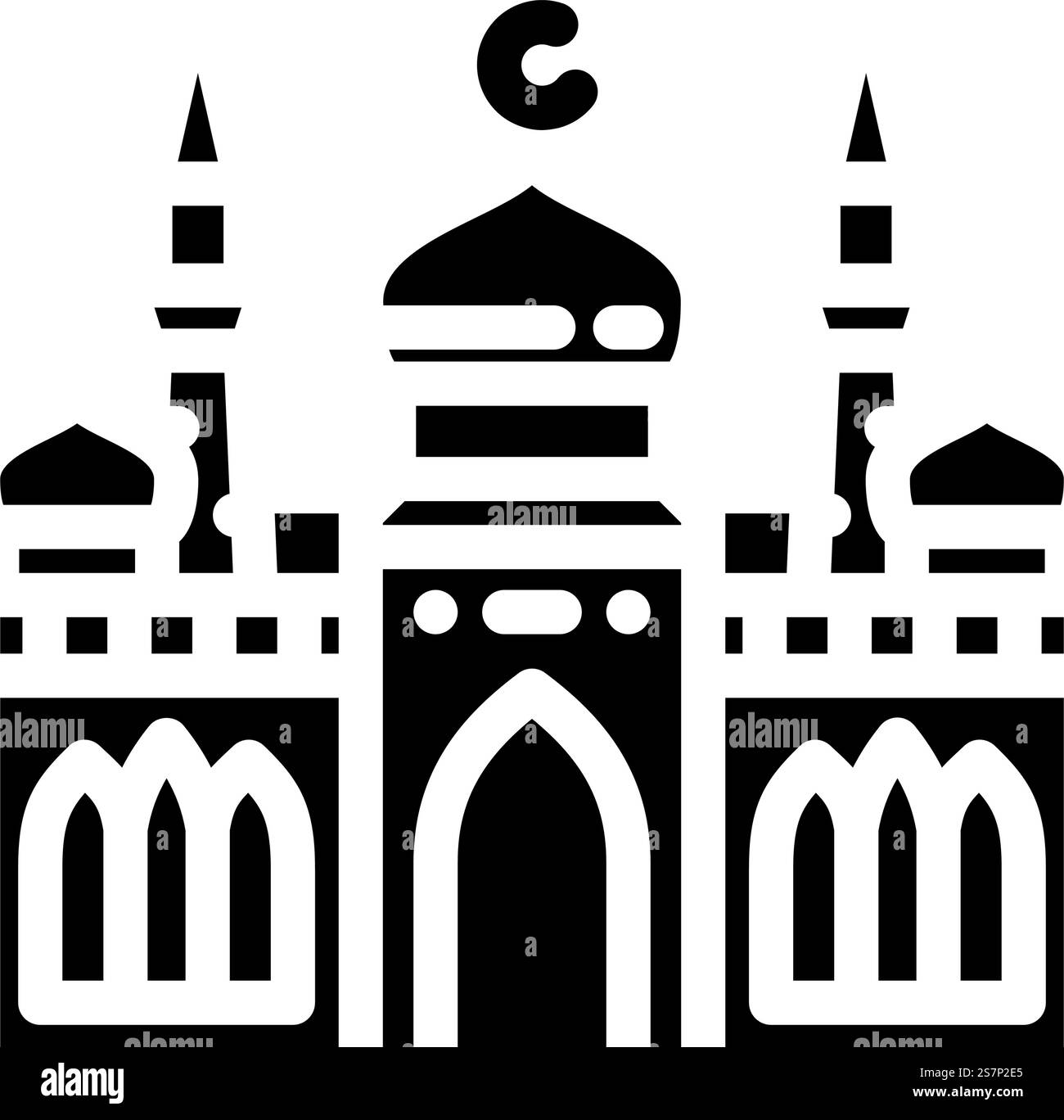 mosque islam muslim glyph icon vector. moschea islam segno musulmano. illustrazione del simbolo isolato. illustrazione vettoriale dell'icona del glifo musulmano mosque islam Illustrazione Vettoriale