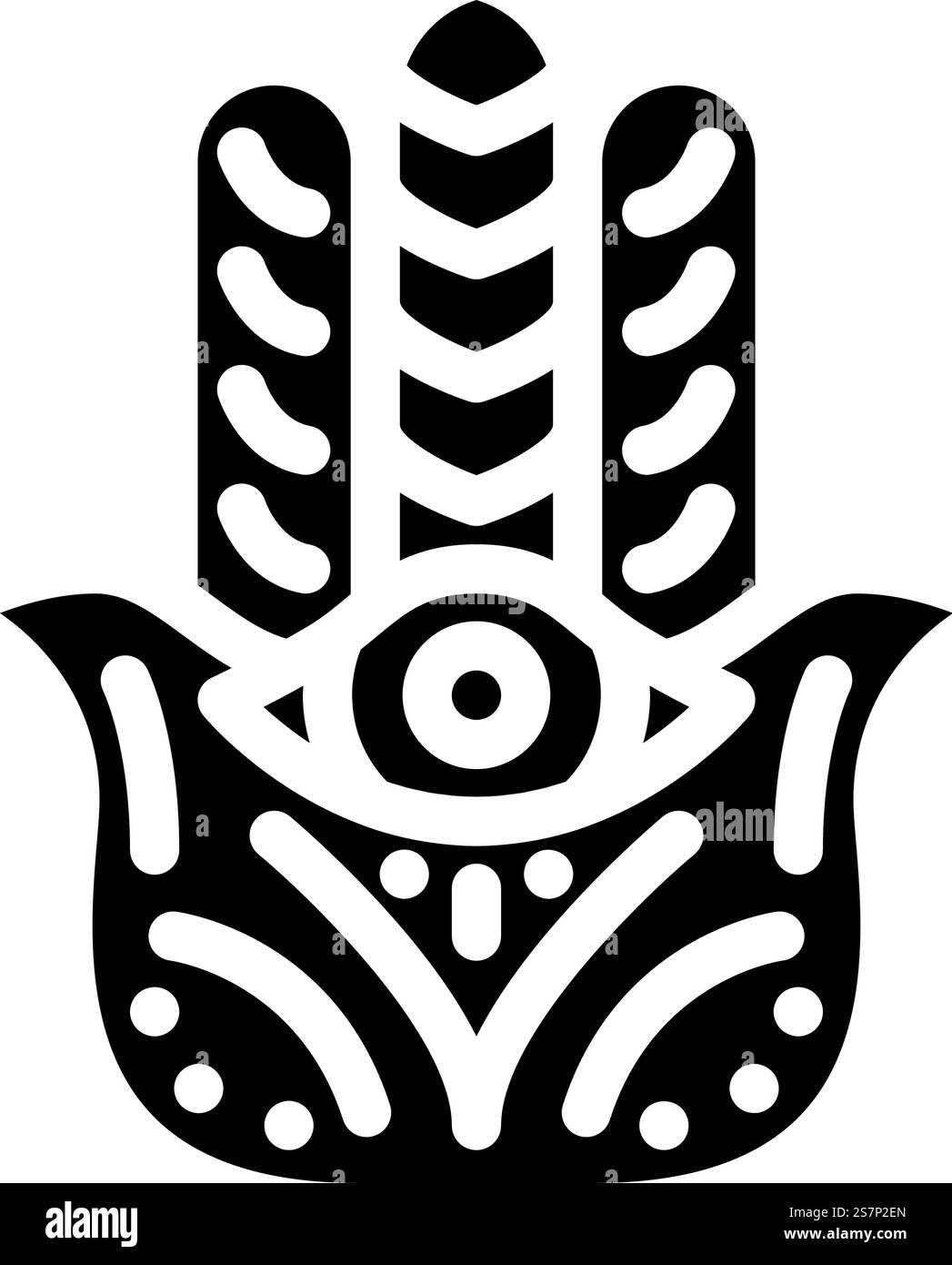 hamsa mano islam musulmano glifo icona vettore. hamsa mano il segno musulmano islam. illustrazione del simbolo isolato. illustrazione vettoriale dell'icona del glifo musulmano hamsa hand islam Illustrazione Vettoriale