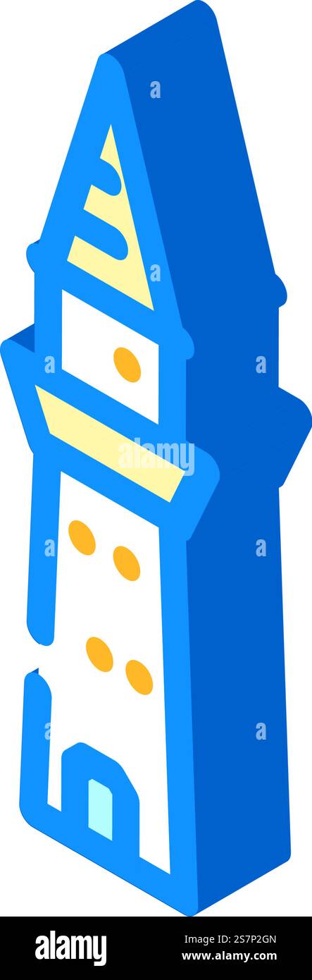 minaret islam musulmano isometrico vettore di icone. segno musulmano minaret islam. illustrazione del simbolo isolato. minaret islam musulmano isometrico icona vettoriale illustrazione Illustrazione Vettoriale