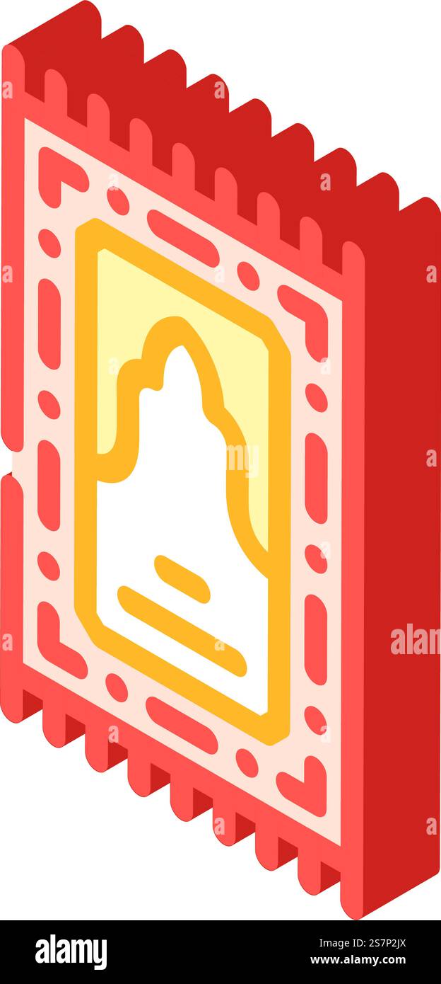 tappeto di preghiera islam isometrico vettore icona musulmano. tappeto di preghiera islam segno musulmano. illustrazione del simbolo isolato. tappeto di preghiera islam icona isometrica musulmana illustrazione vettoriale Illustrazione Vettoriale