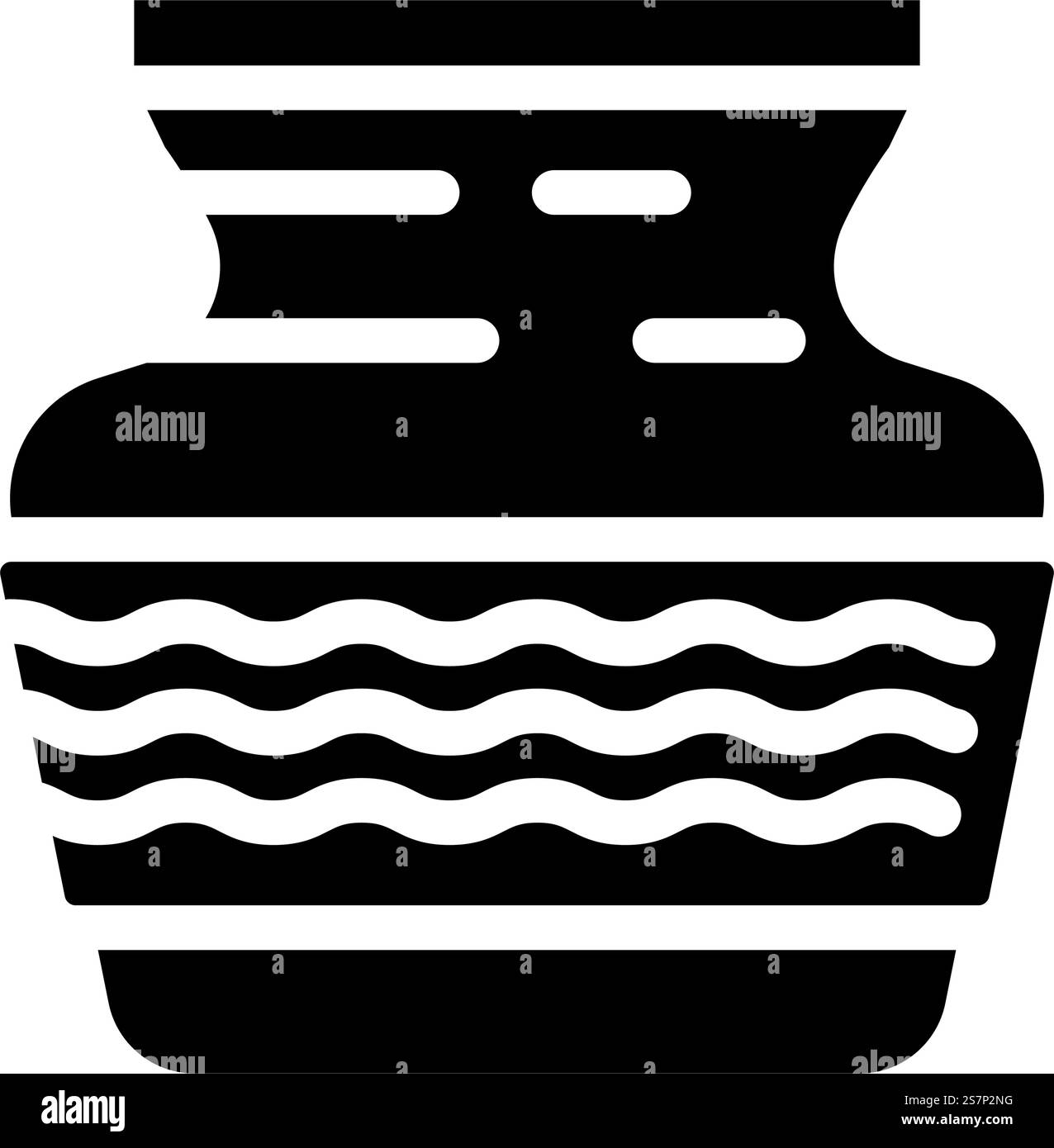 vaso d'acqua kalash vettore icona indù glifo. kalash vaso d'acqua segno induismo. illustrazione del simbolo isolato. illustrazione vettoriale dell'icona del glifo induista del vaso d'acqua kalash Illustrazione Vettoriale
