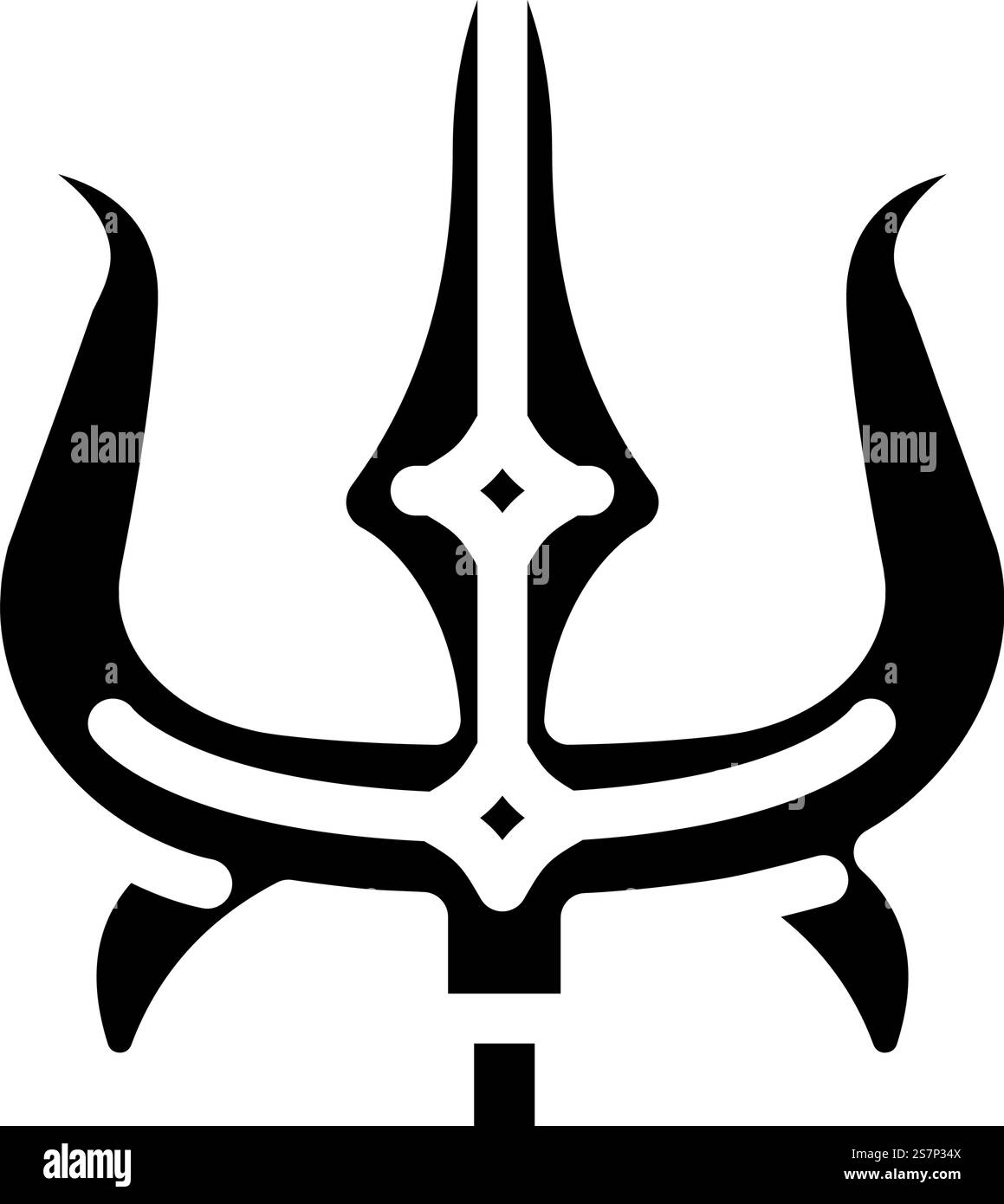 vettore icona tridente trishul durga. segno durga tridente trishul. illustrazione del simbolo isolato. illustrazione vettoriale dell'icona tridente trishul durga Illustrazione Vettoriale