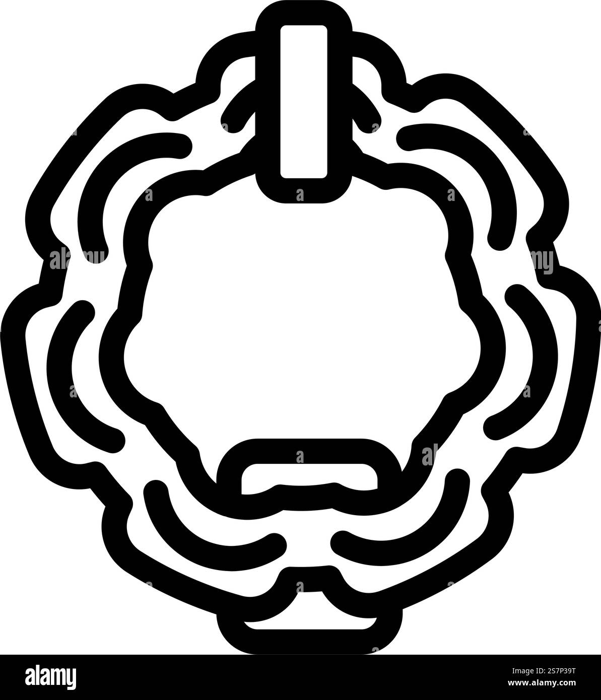 vettore icona linea battente porta islamica. segnale di bussata alla porta islamica. illustrazione nera del simbolo del contorno isolato. illustrazione vettoriale dell'icona della linea di battito della porta islamica Illustrazione Vettoriale