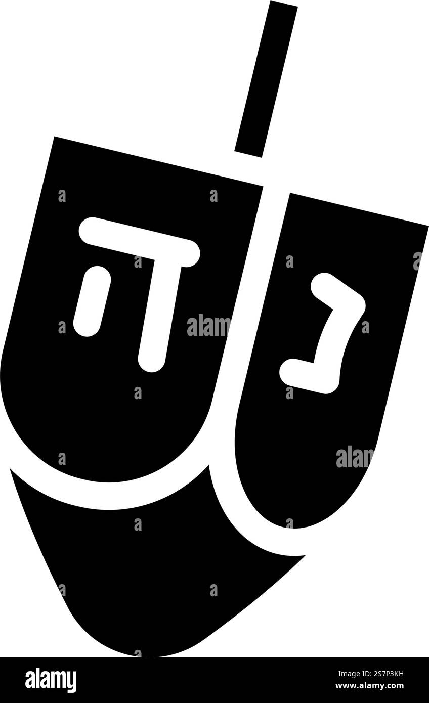 hanukkah dreidel ebraico glifo vettore icona. hanukkah dreidel segno ebraico. illustrazione del simbolo isolato. illustrazione vettoriale dell'icona del glifo ebraico di hanukkah dreidel Illustrazione Vettoriale