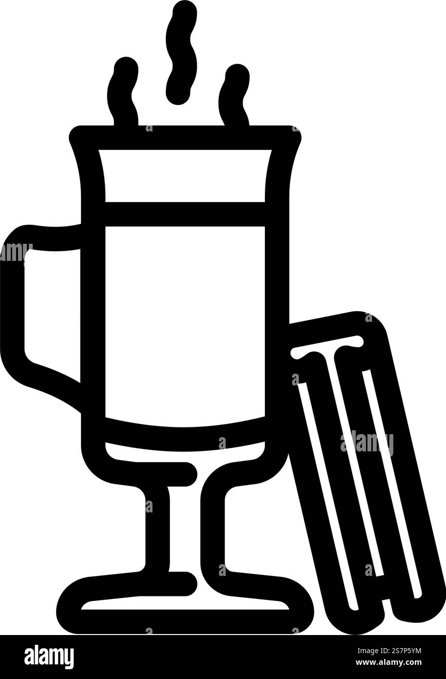 vettore icona linea bevanda calda. cartello bevanda calda. illustrazione nera del simbolo del contorno isolato. illustrazione vettoriale dell'icona della linea della bevanda calda Illustrazione Vettoriale