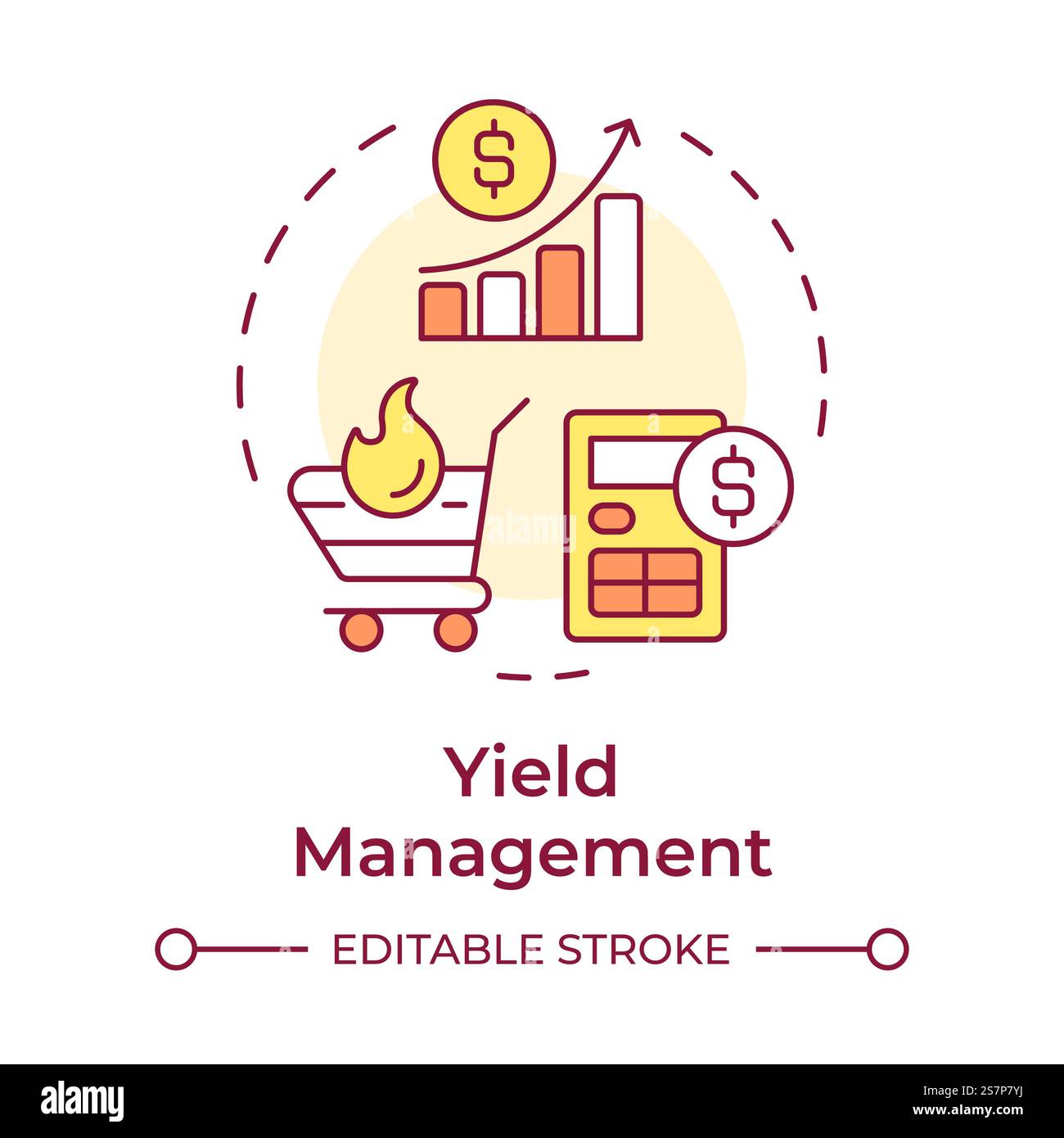 Icona Concept multicolore controllo porzione Illustrazione Vettoriale