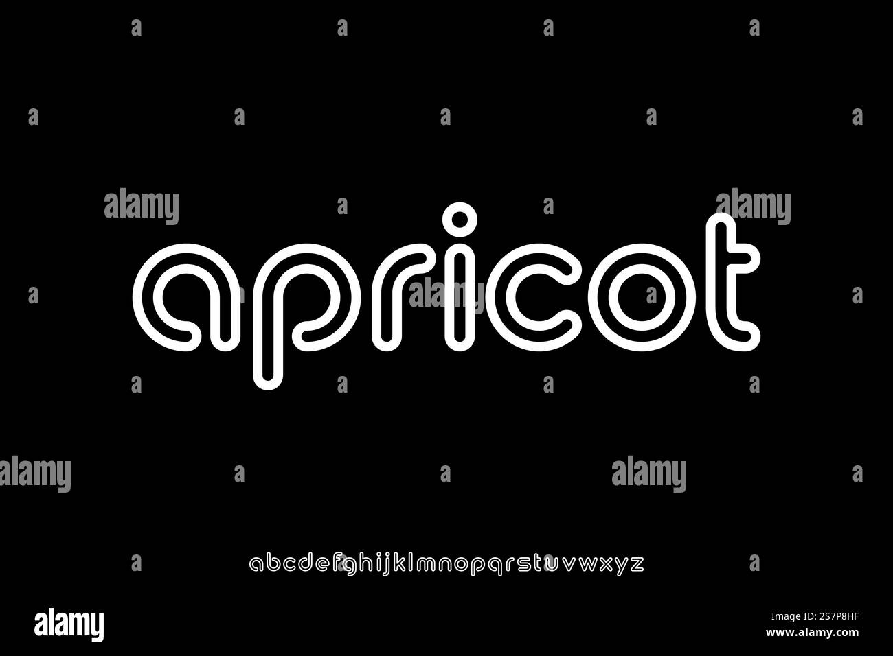 Vettore di font moderno e divertente per la visualizzazione dei contorni Illustrazione Vettoriale