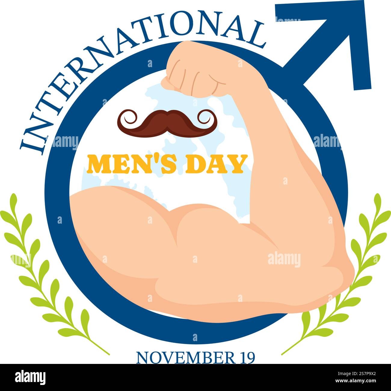 International Men&rsquo;s Day Vector Illustration on November 19 with Men Equipment for positive value Their Families in Flat Cartoon background Design Illustrazione Vettoriale