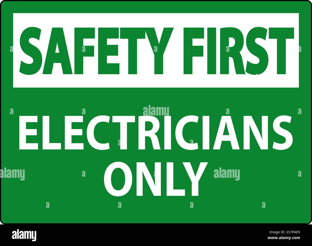 Segnale di sicurezza First Sign solo per elettricisti Illustrazione Vettoriale