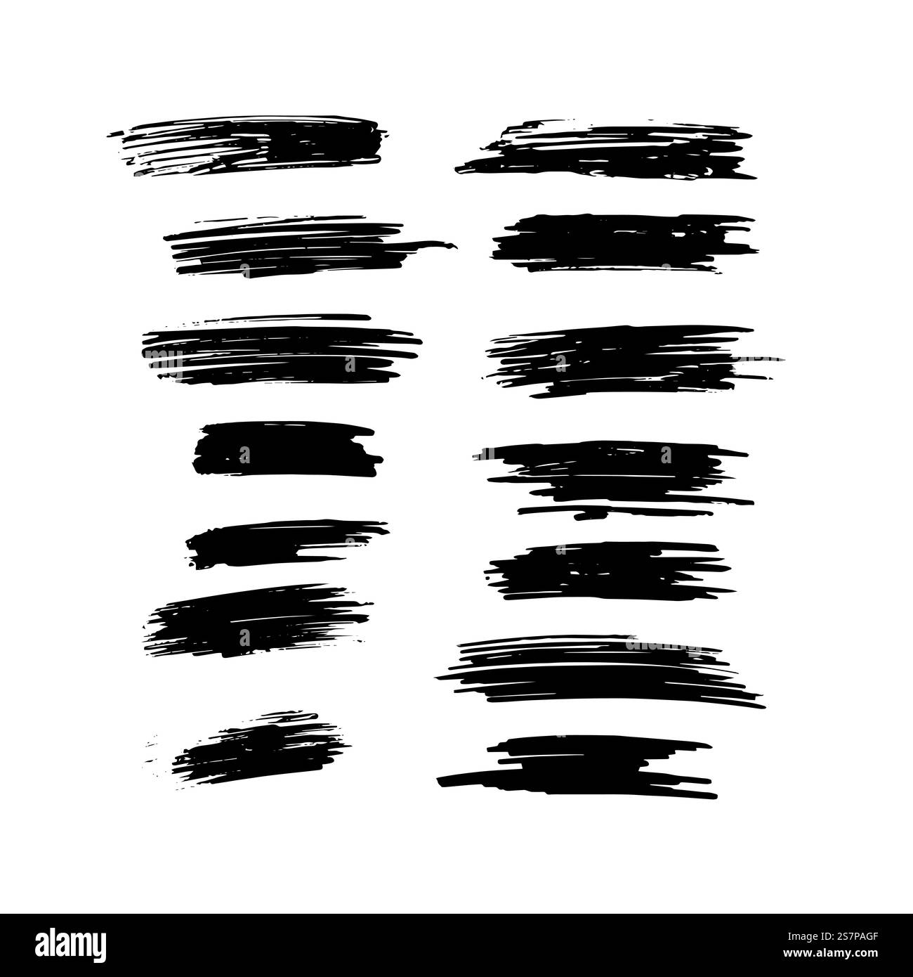 set di tratti di pennello personalizzati creati da veri pennelli Illustrazione Vettoriale