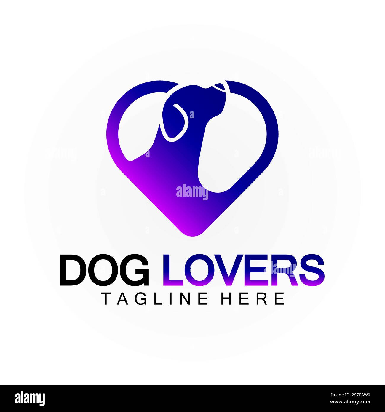 Modello vettoriale con logo Dog Lovers Illustrazione Vettoriale