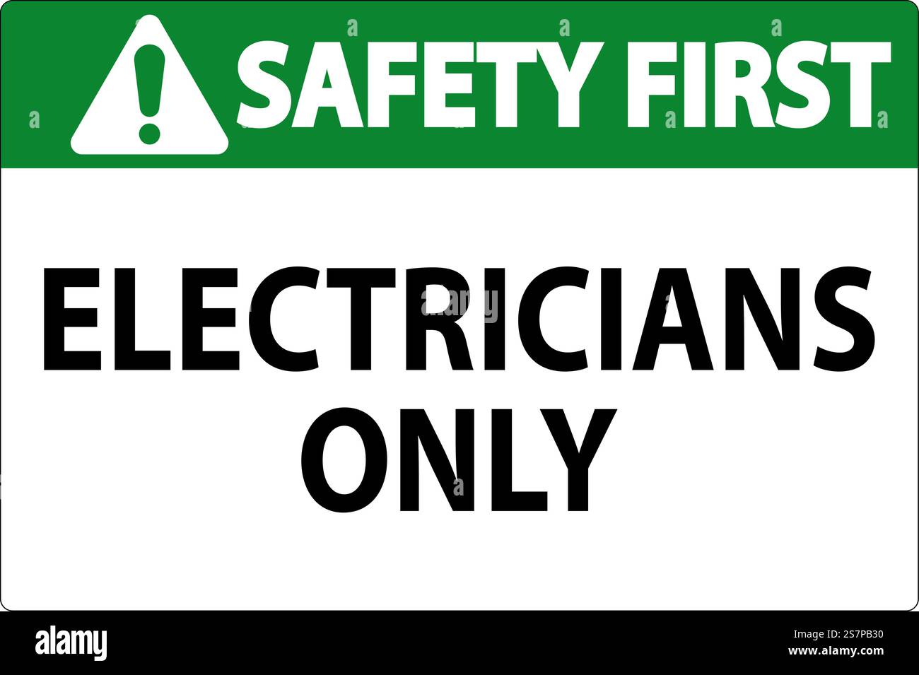 Segnale di sicurezza First Sign solo per elettricisti Illustrazione Vettoriale