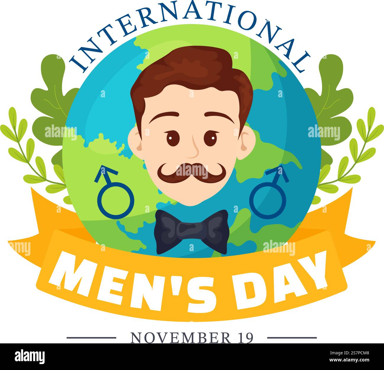 International Men&rsquo;s Day Vector Illustration on November 19 with Men Equipment for positive value Their Families in Flat Cartoon background Design Illustrazione Vettoriale