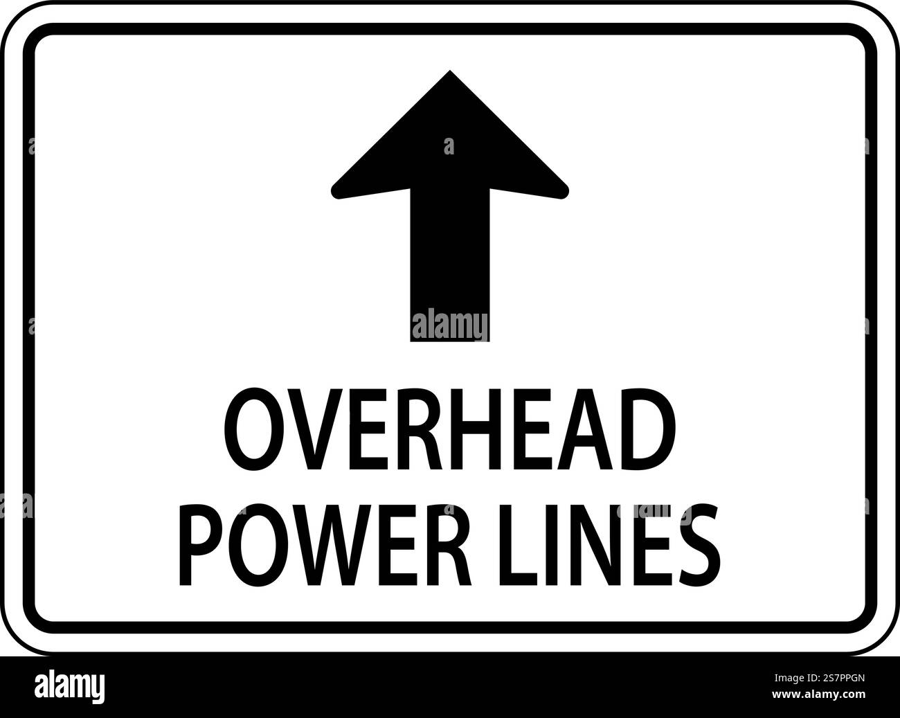 Cartello linee elettriche aeree Illustrazione Vettoriale