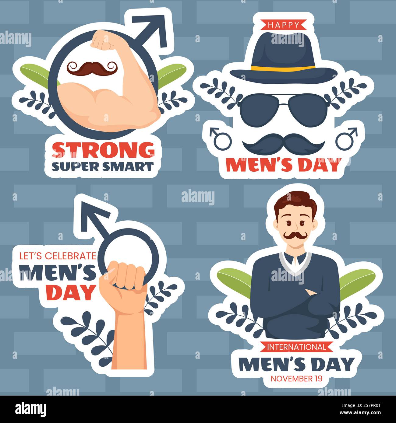 Illustrazione di sfondo modelli disegnati a mano per etichetta giorno uomo&rsquo;s Illustrazione Vettoriale