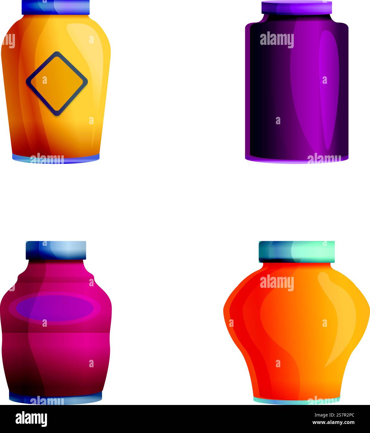 Le icone della marmellata di frutta impostano il vettore dei cartoni animati. Confettura di frutta fatta in casa. Cibo in scatola. Le icone della marmellata di frutta impostano il vettore dei cartoni animati. Confettura di frutta fatta in casa Illustrazione Vettoriale