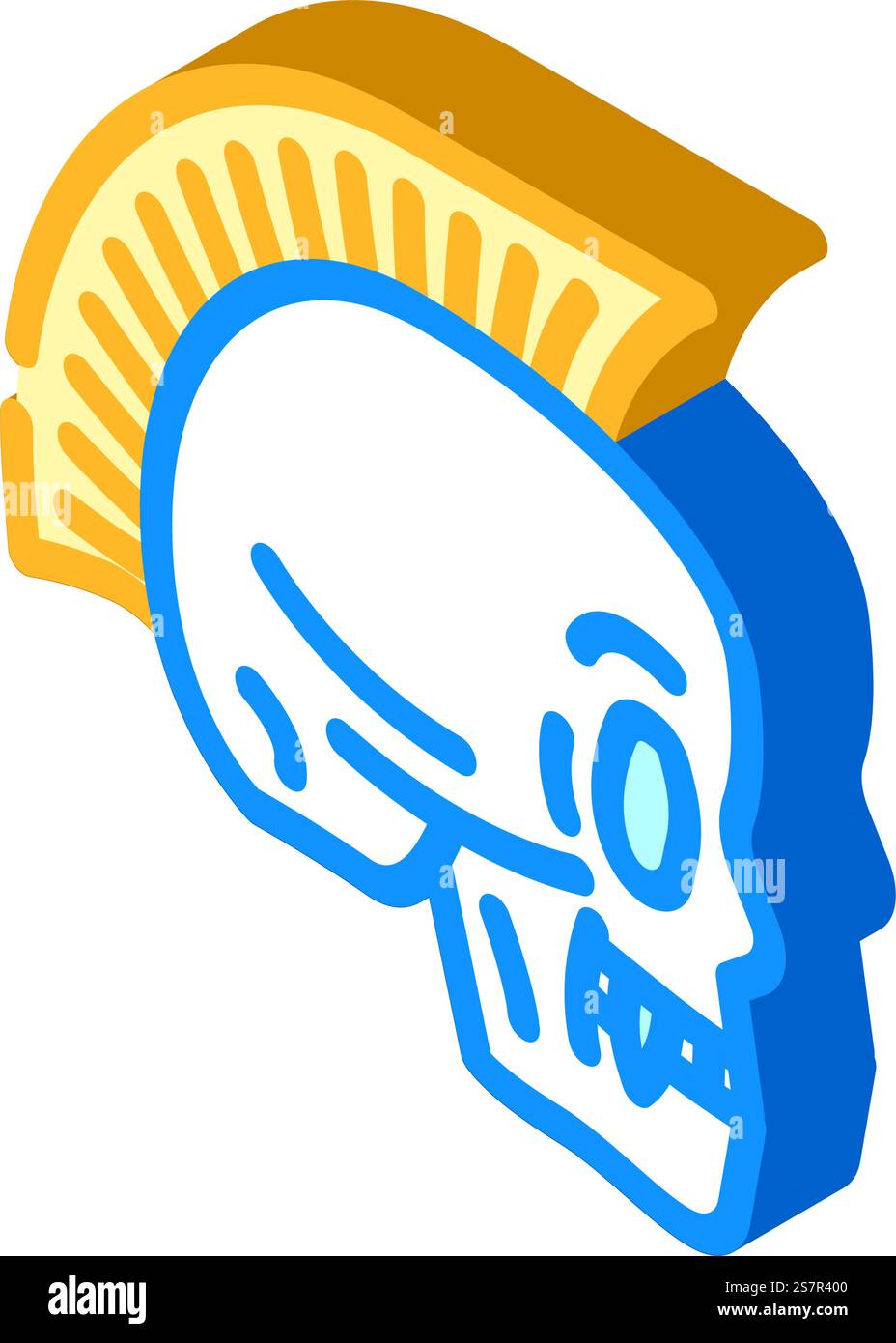 teschio tatuaggio iconico isometrico vintage. insegna vintage del tatuaggio dell'arte del cranio. illustrazione del simbolo isolato. illustrazione vettoriale con icona isometrica vintage del tatuaggio a forma di teschio Illustrazione Vettoriale