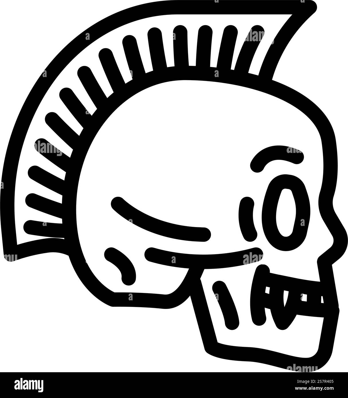 tatuaggio grafico del cranio vector con icona a linea vintage. insegna vintage del tatuaggio dell'arte del cranio. illustrazione nera del simbolo del contorno isolato. illustrazione vettoriale con icona a forma di linea vintage del tatuaggio a forma di teschio Illustrazione Vettoriale