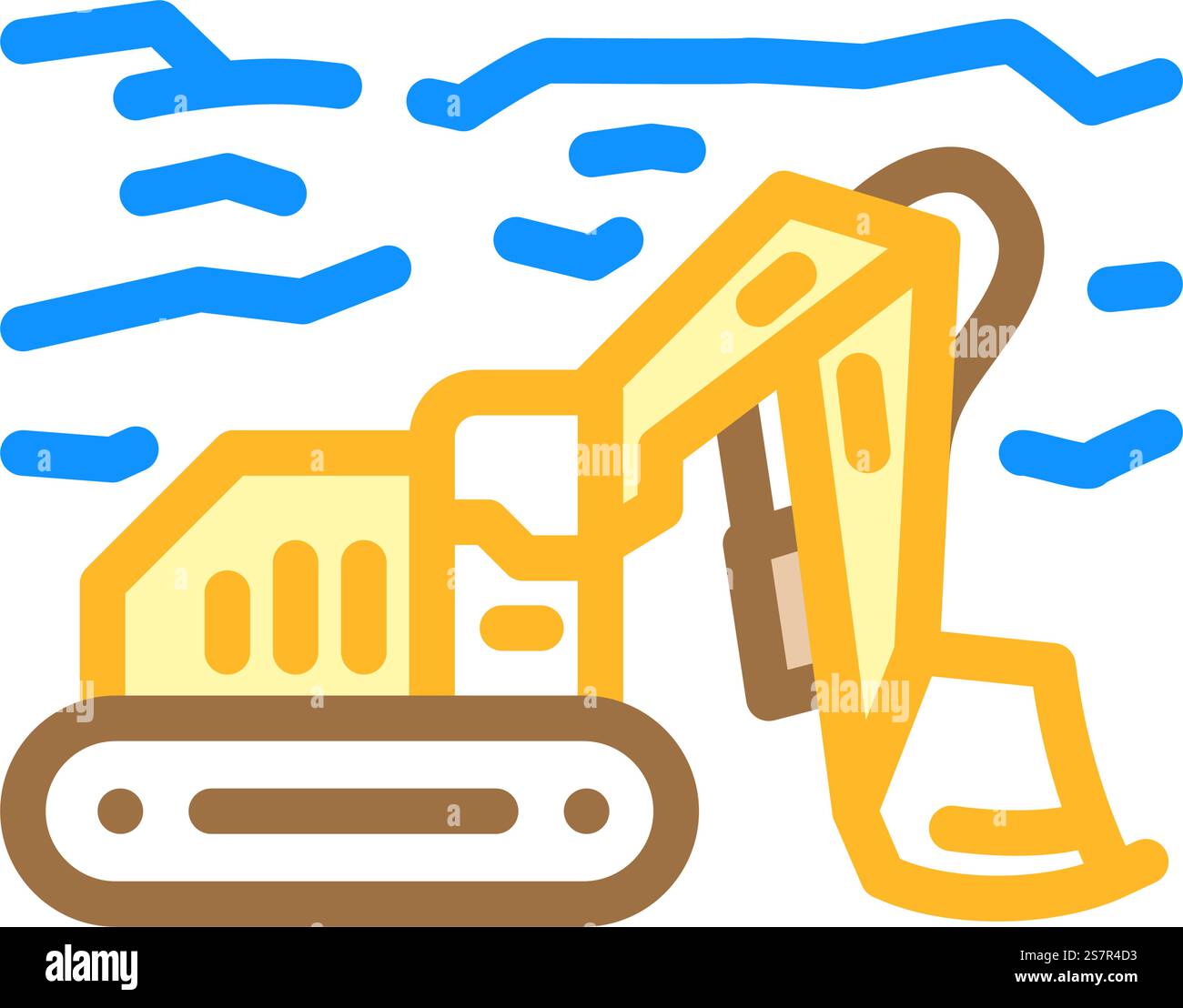 vettore icona colore operazioni di estrazione. segnale delle operazioni minerarie. illustrazione del simbolo isolato. illustrazione vettoriale dell'icona a colori delle operazioni di estrazione mineraria Illustrazione Vettoriale